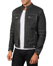 Load image into Gallery viewer, Men&#39;s Decent Black Leather Jacket
