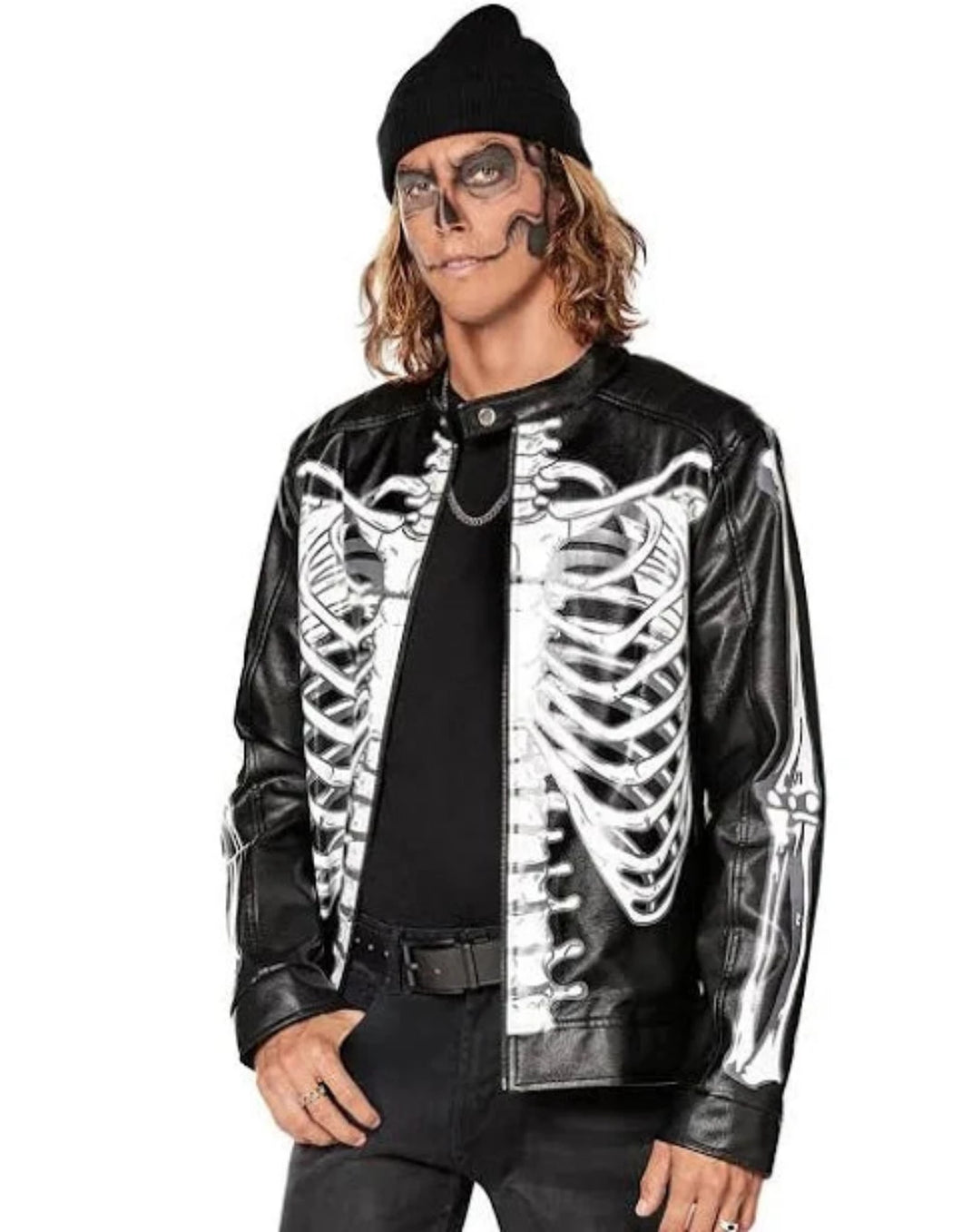 Halloween Men's Adult Skeleton Moto Jacket