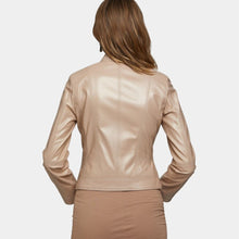 Load image into Gallery viewer, Womens Glamorous Light Brown Leather Jacket
