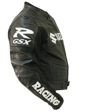 Load image into Gallery viewer, Suzuki Black Leather Biker Jacket
