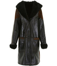 Load image into Gallery viewer, Mens Stylish Two Tone Fur Hooded Coat
