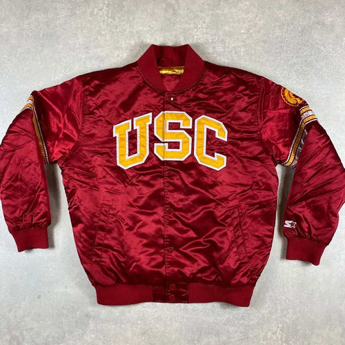 USC Trojans Football Red Satin Jacket