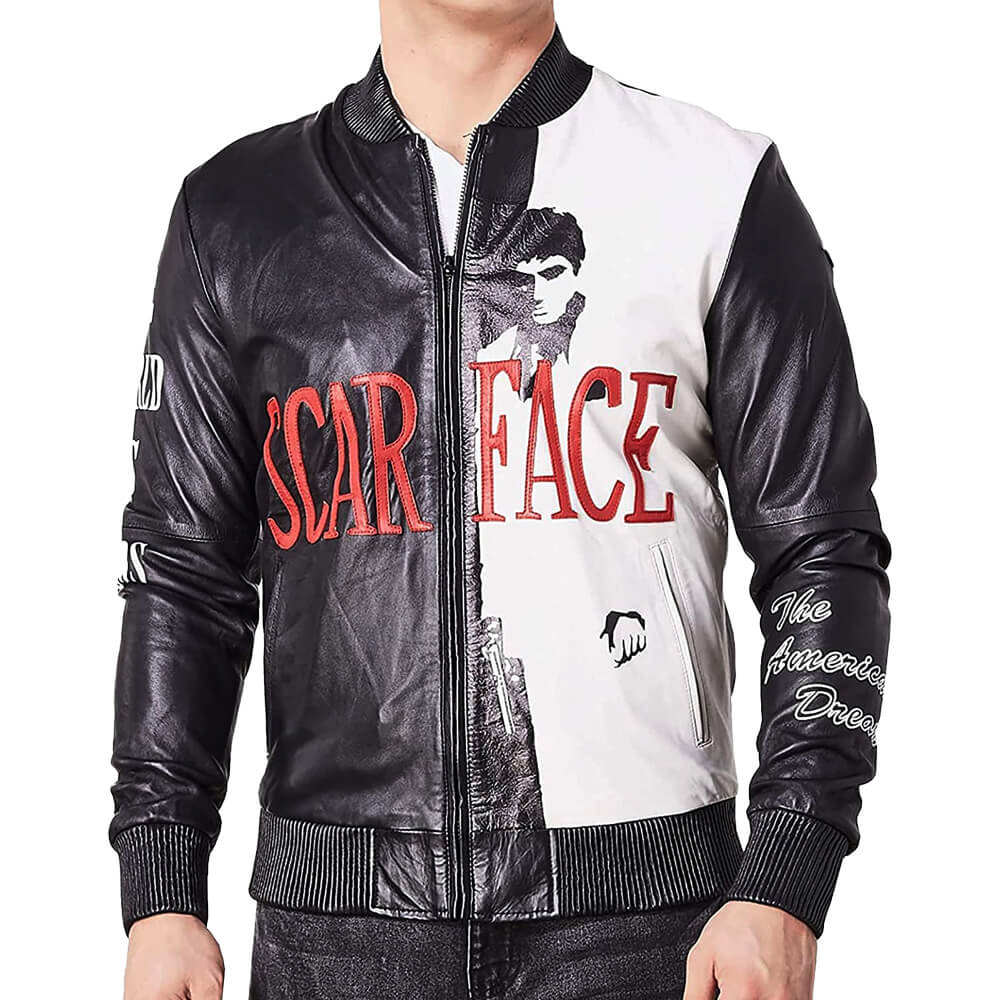 Tony Montana Scarface Real Leather Bomber Jacket