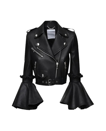 Womens Stylish Leather Cropped Jacket