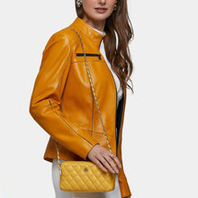 Load image into Gallery viewer, New Womens Slim Fit Yellow Leather Jacket

