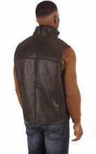 Load image into Gallery viewer, Mens Brown Real Shearling Leather Vest
