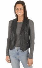 Load image into Gallery viewer, Women&#39;s Charcoal Black Leather Vest
