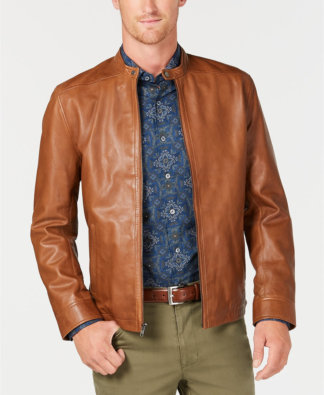 Stylish Real Leather Biker Jacket for Men