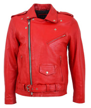 Load image into Gallery viewer, Men&#39;s Brando Motorcycle Biker Style Leather Jacket
