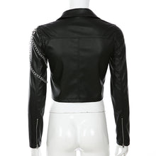 Load image into Gallery viewer, Womens Arm chain leather jacket
