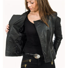 Load image into Gallery viewer, Women Biker Elegant Leather Black Jacket
