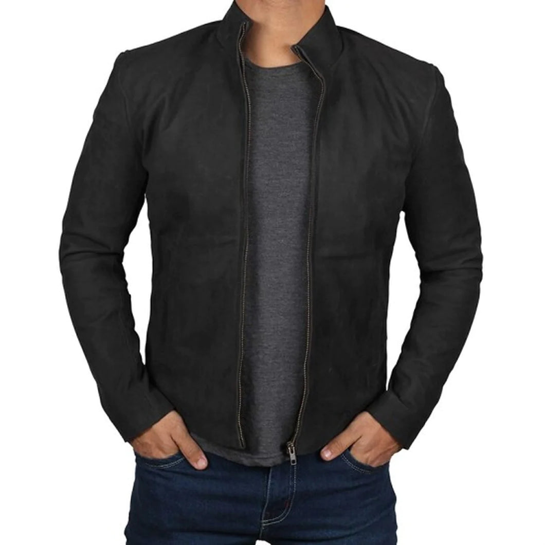 Men's Black Suede Leather Jacket