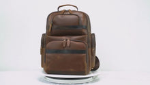 Load and play video in Gallery viewer, Men&#39;s Vintage 15.6 Laptop Leather BackPack
