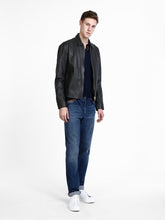 Load image into Gallery viewer, Men Black Leather Shirt Jacket- Boneshia.com
