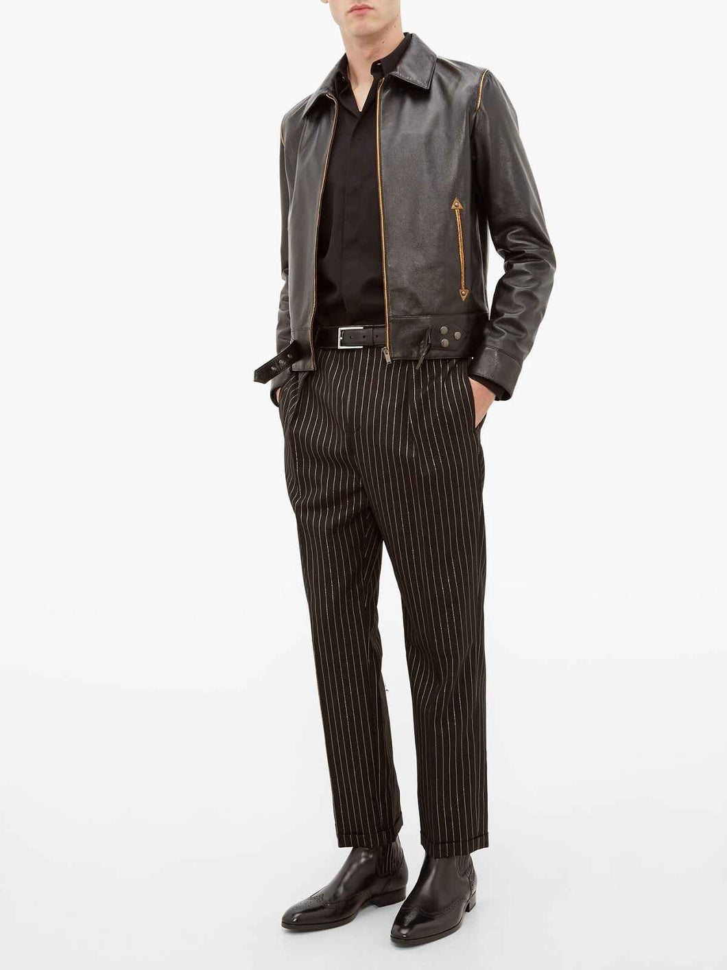 Men Traditional Black Leather Jacket – Boneshia