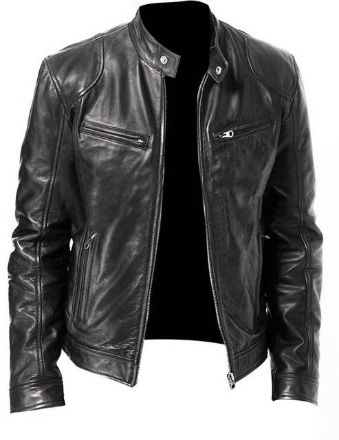 Mens Vintage motorcycle real leather jacket