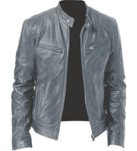 Load image into Gallery viewer, Mens Vintage motorcycle real leather jacket
