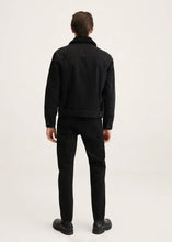 Load image into Gallery viewer, Men&#39;s Deep Black Denim Shearling Jacket
