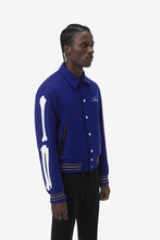 Load image into Gallery viewer, Mens Royal Blue Bone Design Varsity Jacket
