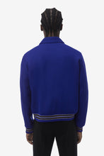 Load image into Gallery viewer, Mens Royal Blue Bone Design Varsity Jacket
