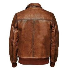 Load image into Gallery viewer, Distressed Brown Vintage Cafe Racer Leather Jacket
