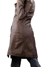 Load image into Gallery viewer, Women&#39;s Dark Brown Long Real Leather Coat
