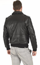 Load image into Gallery viewer, Men&#39;s Soft Black Bomber Leather Jacket
