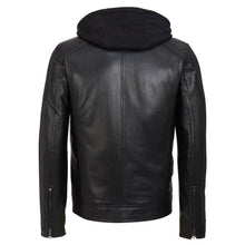 Load image into Gallery viewer, SID Military Grade Men’s Motorcycle Biker Real Leather Detachable Hood Jacket
