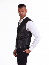 Load image into Gallery viewer, Black Lambskin Leather Vest For Men
