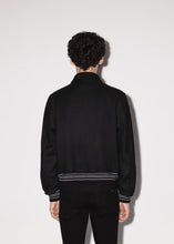 Load image into Gallery viewer, Men&#39;s Deep Black Bone Design Varsity Jacket
