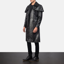 Load image into Gallery viewer, Mens Black Leather Duster
