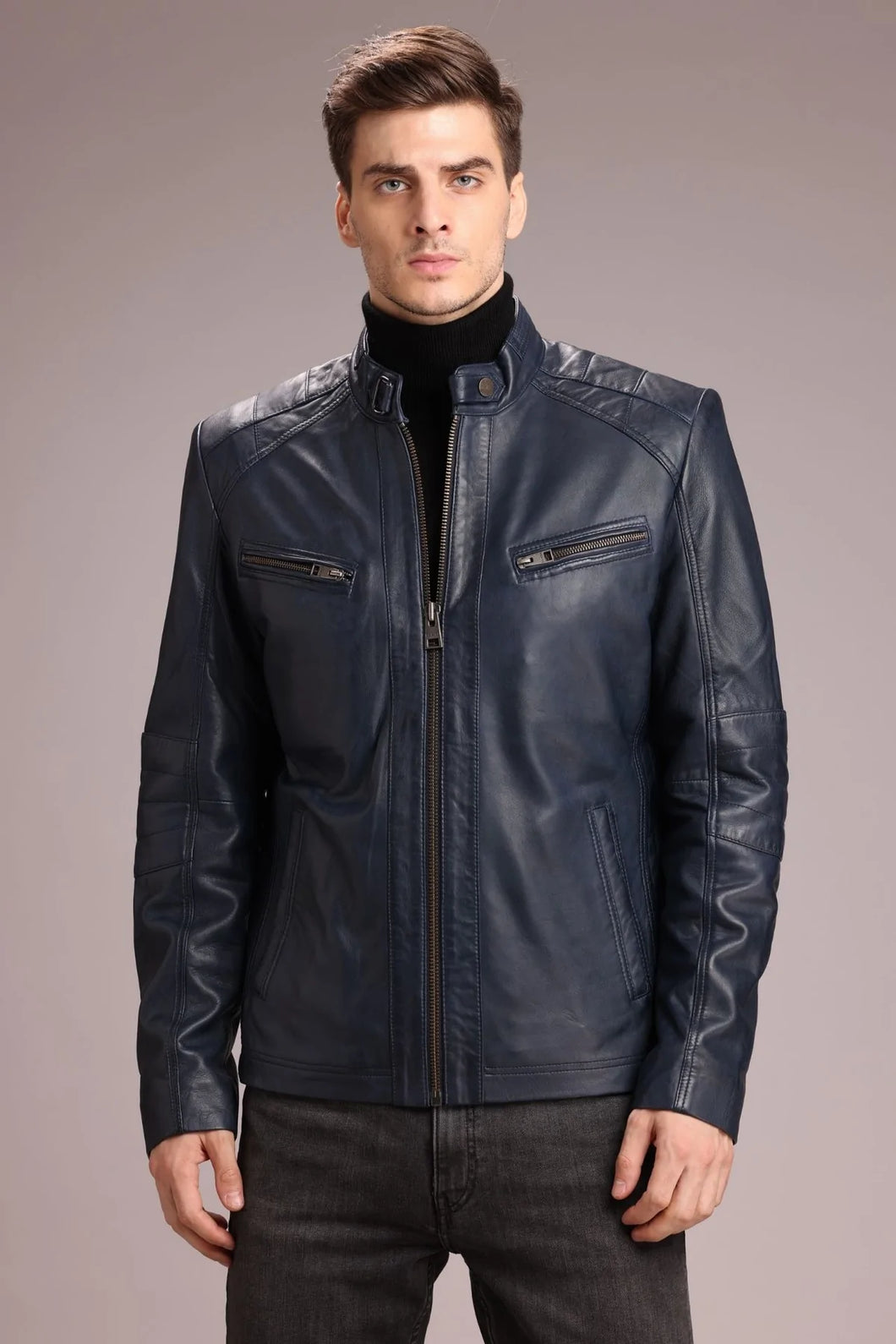 Men Classic Leather Jacket – Boneshia