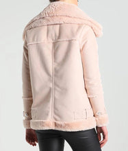 Load image into Gallery viewer, Womens Pink Leather Shearling Jacket
