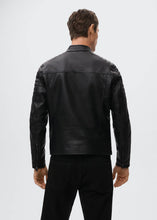 Load image into Gallery viewer, Men&#39;s Jade Black Biker Leather Jacket
