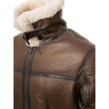 Load image into Gallery viewer, Men&#39;s Stylish Brown Leather Shearling Jacket

