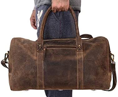 24 Inch Distressed Leather Full Grain Travel Bag