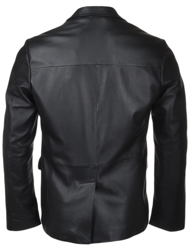 Men's Two Button Real Leather Blazer Coat
