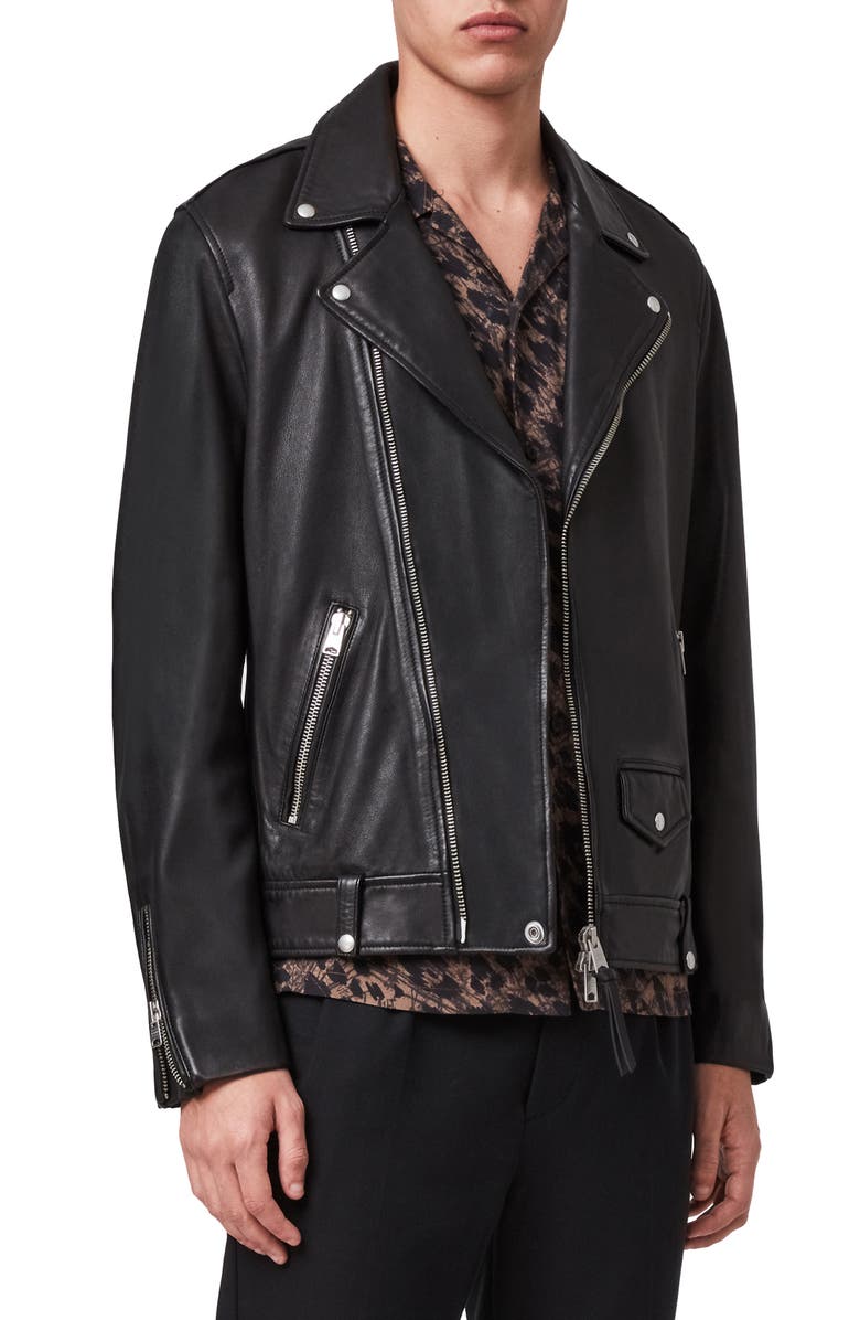 Mens Milo Black Leather Biker Jacket – Boneshia