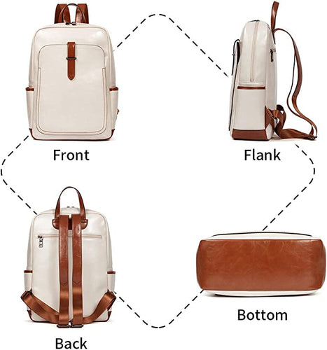 Women 15.6 inch Leather Laptop Backpack