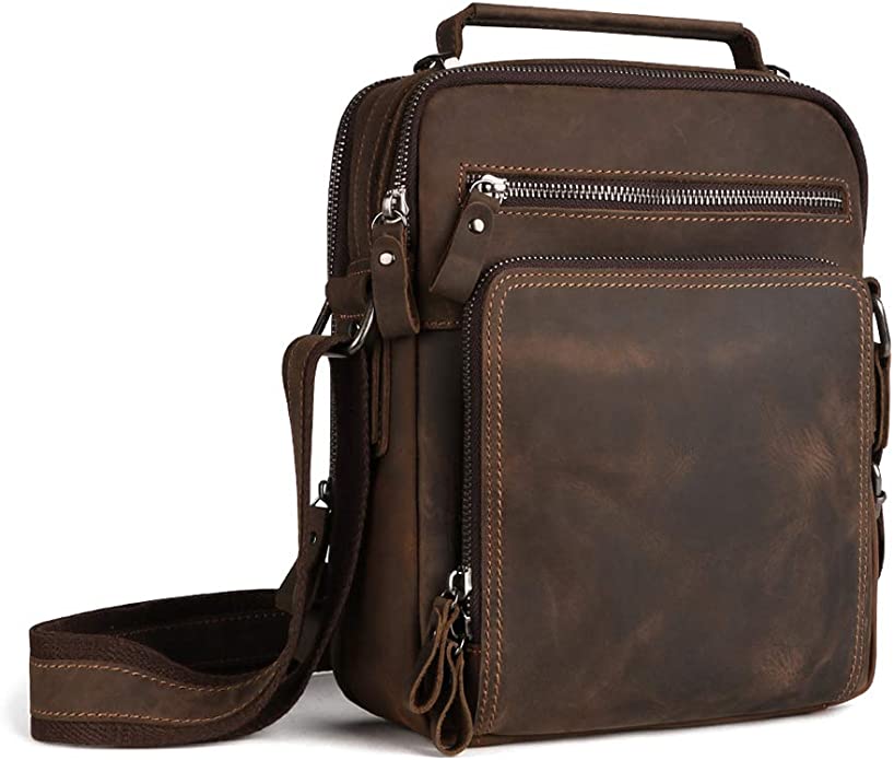 Men Vintage Shoulder Genuine Leather Handbag