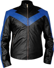 Load image into Gallery viewer, Dick Grayson Night THE WING Halloween Leather Jacket
