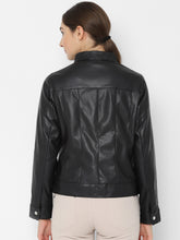 Load image into Gallery viewer, Genuine Black Leather womens Jacket

