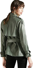 Load image into Gallery viewer, Women&#39;s Faux Leather Green Coat - Boneshia
