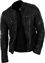 Load image into Gallery viewer, SleekHides Men&#39;s Fashion Real Leather Biker Jacket
