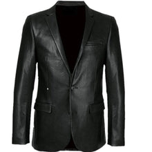 Load image into Gallery viewer, Men&#39;s Black Real Lambskin Leather Jacket Blazer Coat
