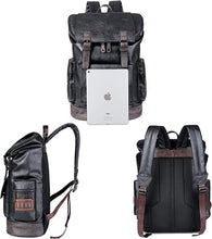 Load image into Gallery viewer, Vintage 15.6 Inch Leather Laptop Backpack

