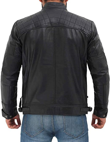 Café Racer Motorcycle Real Leather Jacket Men