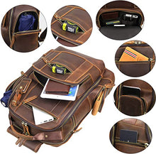 Load image into Gallery viewer, Vintage Full Grain 15.6 Inch Leather Laptop Backpack
