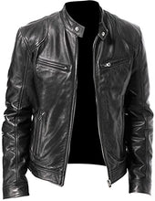Load image into Gallery viewer, Mens Slim Fit Cafe Racer Black Real Leather Jacket
