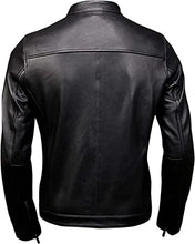 Load image into Gallery viewer, Black Moto Racer Leather Jacket
